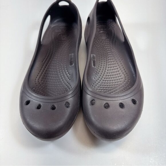 Crocs Womens 7 Kadee Ballet Flats Dark Brown Color - Picture 4 of 11